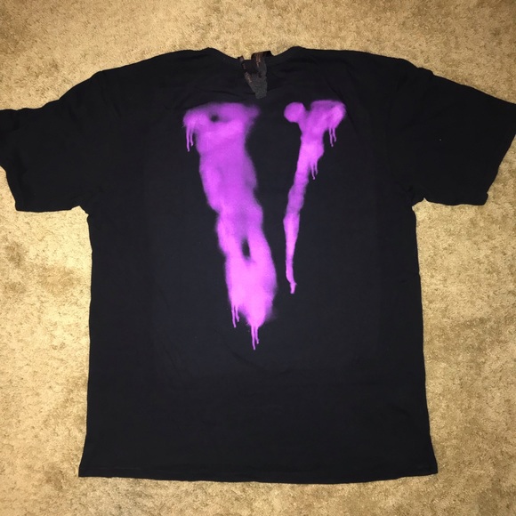 VLONE Purple Skeleton V Tee - Picture 2 of 3